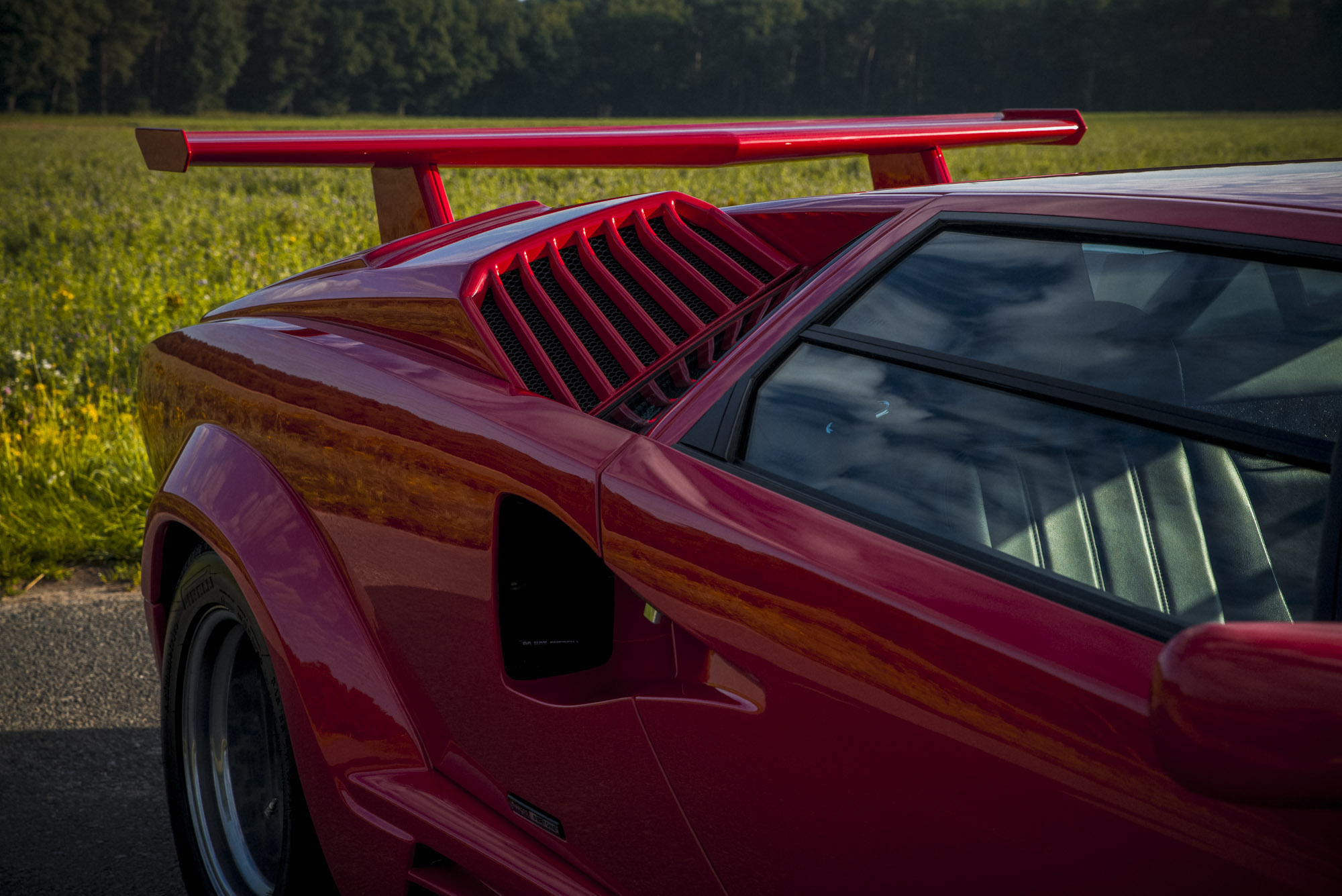 Autoabdeckung passend für Lamborghini Countach no spoiler für Innen Rot NEU